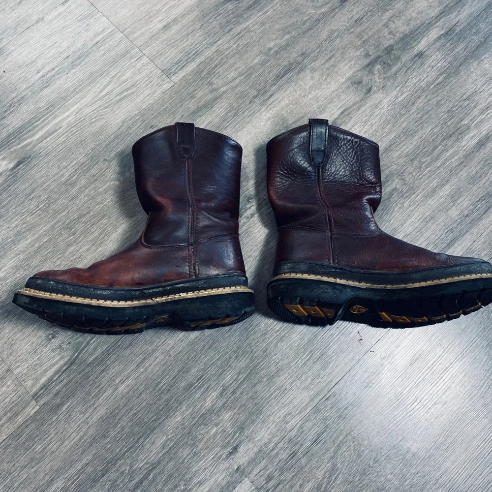 Georgia Boot Mens G4274 Giant 10 In. Brown Leather Wellington Work Boots Size 9W
